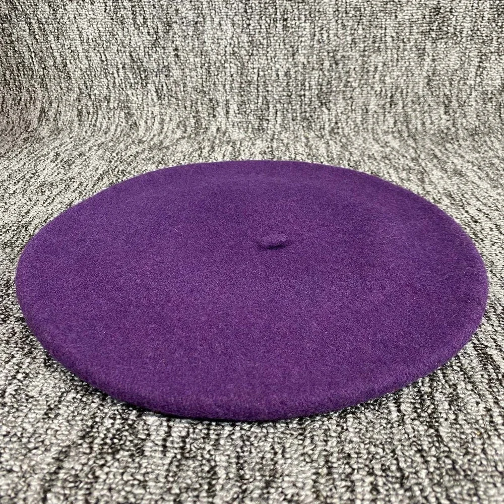 Beret Basque Wool Beret Unisex One‎ Size Purple De Luxe Vintage Artist Hat